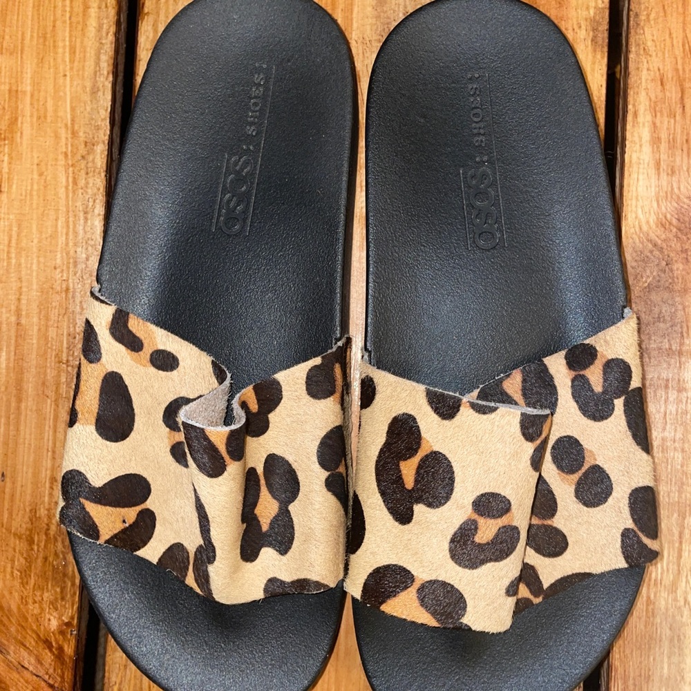 Asos Leopard Print Slides Like New Condition Wome… - image 2
